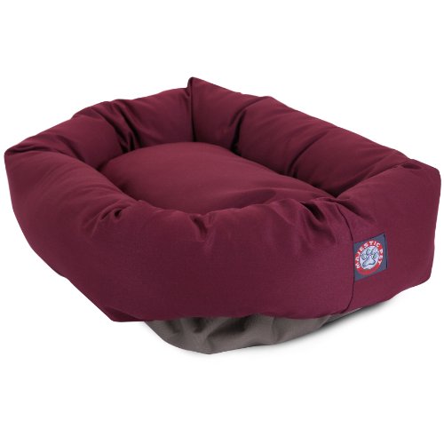 24 inch Burgundy Bagel Dog Bed By Majestic Pet Products