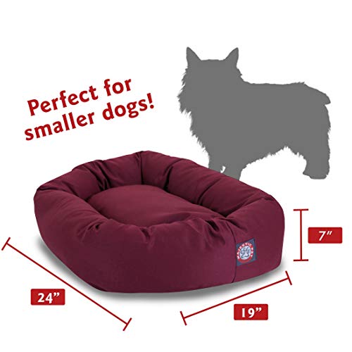 24 inch Burgundy Bagel Dog Bed By Majestic Pet Products