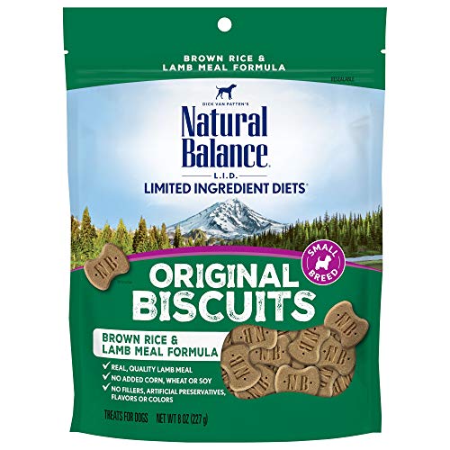 Natural Balance Limited Ingredient Original Biscuits | Brown Rice & Lamb Dog Treats for Small-Breed Adult Dogs | 8-oz. Pouch