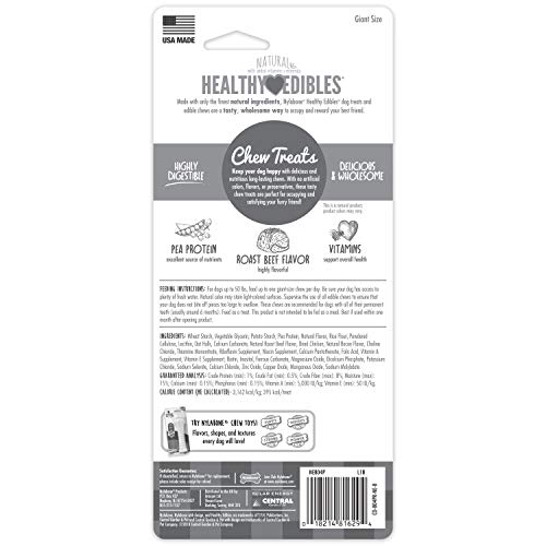 Nylabone Healthy Edibles Roast Beef Flavor Chew Treats for Dog 1 Count Roast Beef Large/Giant