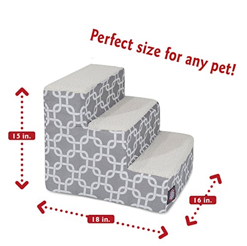 3 Step Portable Pet Stairs By Majestic Pet Products Gray Links Steps for Cats and Dogs