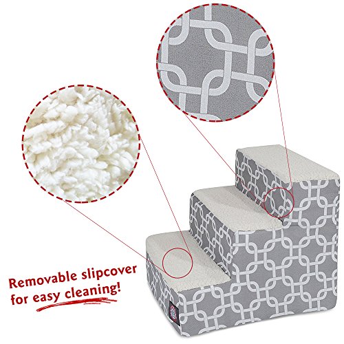 3 Step Portable Pet Stairs By Majestic Pet Products Gray Links Steps for Cats and Dogs