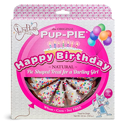 The Lazy Dog Cookie Co. - Original Pup-Pie - Happy Birthday Dog Treat for a Darling Girl, 5 oz