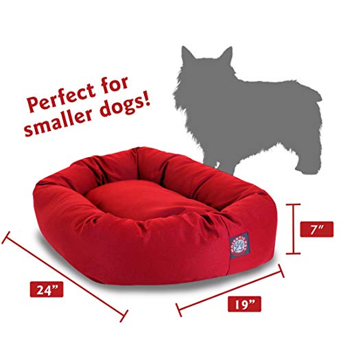 24 inch Red Bagel Dog Bed By Majestic Pet Products