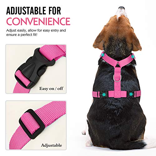 Pawaboo Dog Safety Vest Harness, Pet Dog Adjustable Car Safety Mesh Harness Travel Strap Vest with Car Seat Belt Lead Clip.