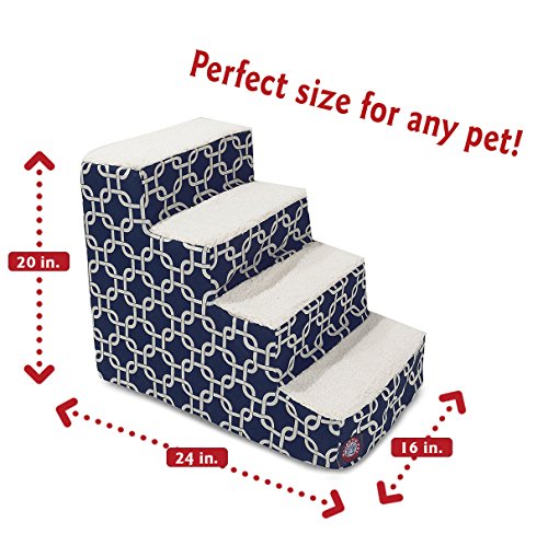 4 Step Portable Pet Stairs By Majestic Pet Products Navy Blue Links Steps for Cats and Dogs