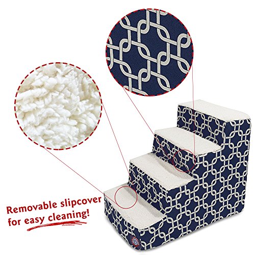 4 Step Portable Pet Stairs By Majestic Pet Products Navy Blue Links Steps for Cats and Dogs