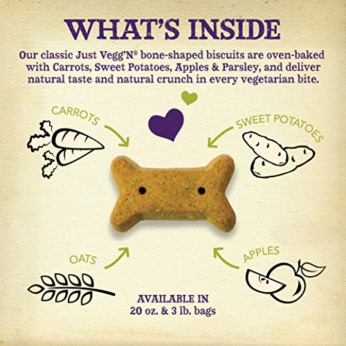 Old Mother Hubbard Classic Crunchy Natural Dog Treats, Just Vegg'N Small Biscuits, 20-Ounce Bag