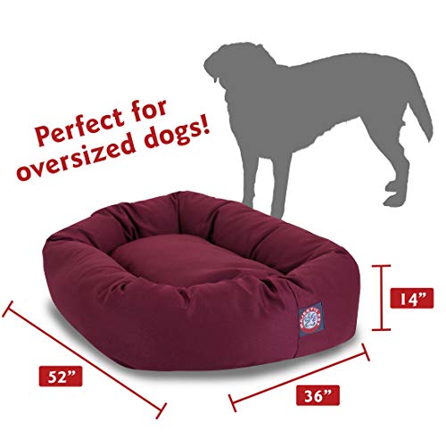 52 inch Burgundy Bagel Dog Bed By Majestic Pet Products