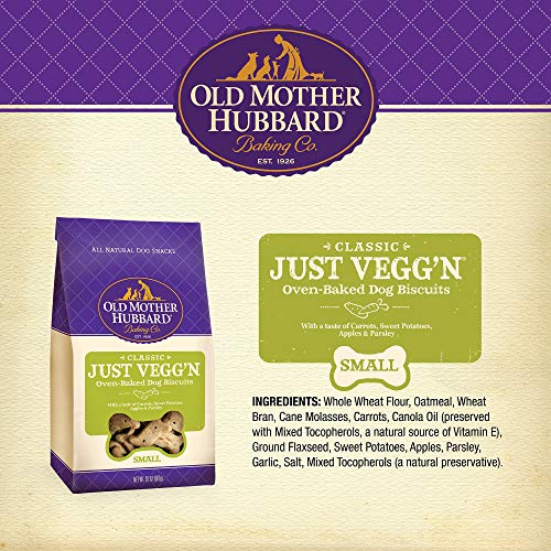 Old Mother Hubbard Classic Crunchy Natural Dog Treats, Just Vegg'N Small Biscuits, 20-Ounce Bag