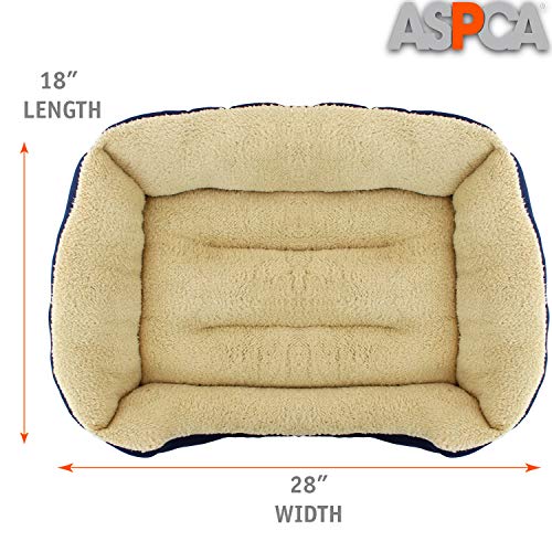 ASPCA Microtech Dog Bed, for Small to Medium Pets, Blue