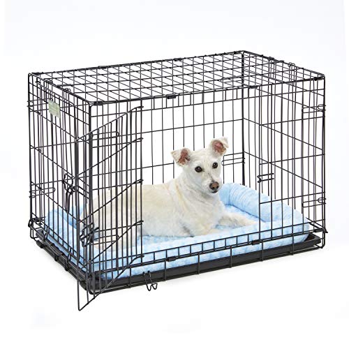 MidWest Homes for Pets Bolster Pet Bed for Dogs & Cats 30L-Inch Blue Dog Bed or Cat Bed w/ Comfortable Bolster | Ideal for Medium Dog Breeds & Fits a 30-Inch Dog Crate