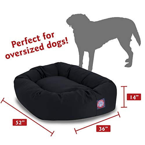 52 inch Black Bagel Dog Bed By Majestic Pet Products