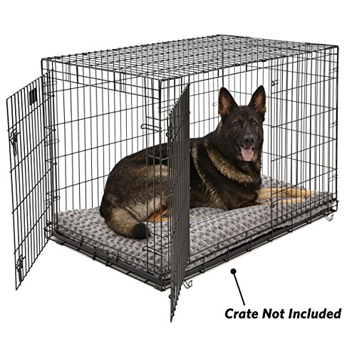 MidWest Homes for Pets Deluxe Dog Beds | Super Plush Dog & Cat Beds Ideal for Dog Crates | Machine Wash & Dryer Friendly, 1-Year Warranty,Gray, 48-Inch