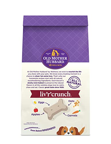 Old Mother Hubbard by Wellness Classic Liv'R'Crunch Natural Dog Treats, Crunchy Oven-Baked Biscuits, Ideal for Training, 20 ounce bag