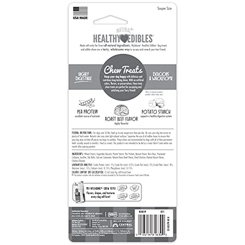 Nylabone Healthy Edibles Roast Beef Flavor Chew Treats for Dog 1 Count X-Large/Souper