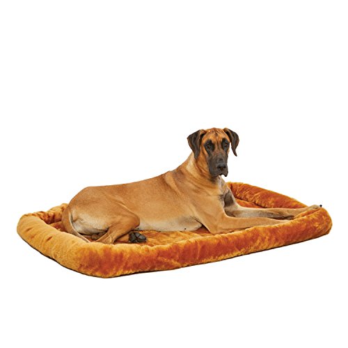 MidWest Homes for Pets Bolster Pet Bed for Dogs & Cats 54L-Inch Cinnamon Dog Bed or Cat Bed w/ Comfortable Bolster | Ideal for Giant Dog Breeds (Great Dane / Mastiff) & Fits a 54-Inch Dog Crate
