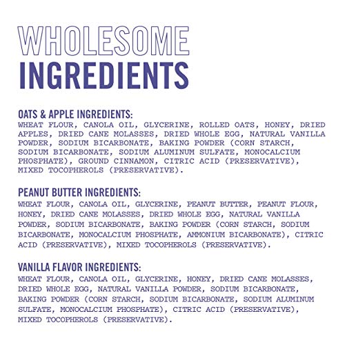 Three Dog Bakery "Mutt" Assortment Oats Applesauce Peanut & Vanilla Flavor Cookies (1 Pack), 2 lb