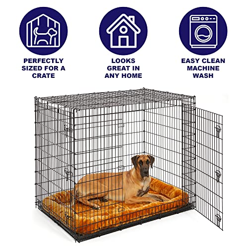 MidWest Homes for Pets Bolster Pet Bed for Dogs & Cats 54L-Inch Cinnamon Dog Bed or Cat Bed w/ Comfortable Bolster | Ideal for Giant Dog Breeds (Great Dane / Mastiff) & Fits a 54-Inch Dog Crate