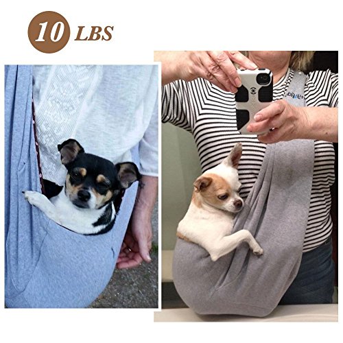 FurryFido Pet Sling Carrier For Cats Dogs Bunny, Up To 15 lbs / Extra Safety with Collar Latch and Loop / Airline Approved / Jersey Material, Soft and Comfortable, Yet Strong (Pink 2)