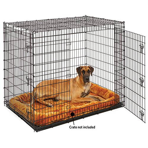 MidWest Homes for Pets Bolster Pet Bed for Dogs & Cats 54L-Inch Cinnamon Dog Bed or Cat Bed w/ Comfortable Bolster | Ideal for Giant Dog Breeds (Great Dane / Mastiff) & Fits a 54-Inch Dog Crate