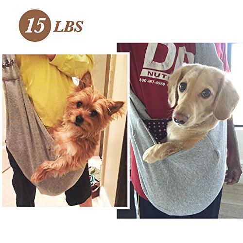 FurryFido Pet Sling Carrier For Cats Dogs Bunny, Up To 15 lbs / Extra Safety with Collar Latch and Loop / Airline Approved / Jersey Material, Soft and Comfortable, Yet Strong (Pink 2)