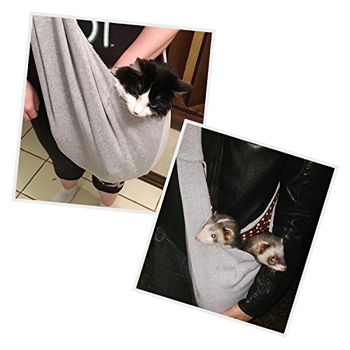 FurryFido Pet Sling Carrier For Cats Dogs Bunny, Up To 15 lbs / Extra Safety with Collar Latch and Loop / Airline Approved / Jersey Material, Soft and Comfortable, Yet Strong (Pink 2)