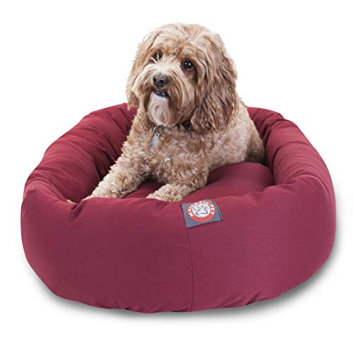 32 inch Burgundy Bagel Dog Bed By Majestic Pet Products