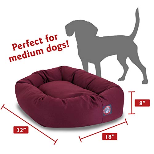 32 inch Burgundy Bagel Dog Bed By Majestic Pet Products