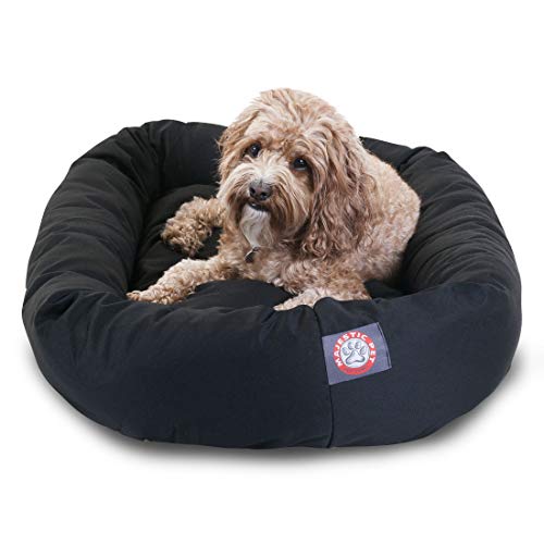32 inch Black Bagel Dog Bed By Majestic Pet Products