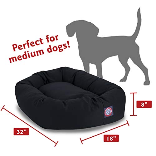 32 inch Black Bagel Dog Bed By Majestic Pet Products