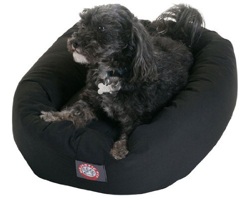 24 inch Black Bagel Dog Bed By Majestic Pet Products