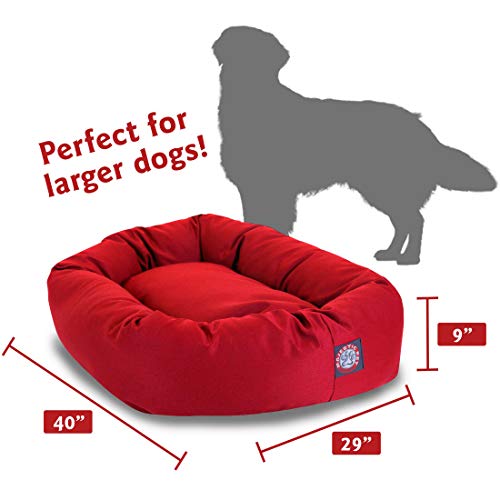 40 inch Red Bagel Dog Bed By Majestic Pet Products