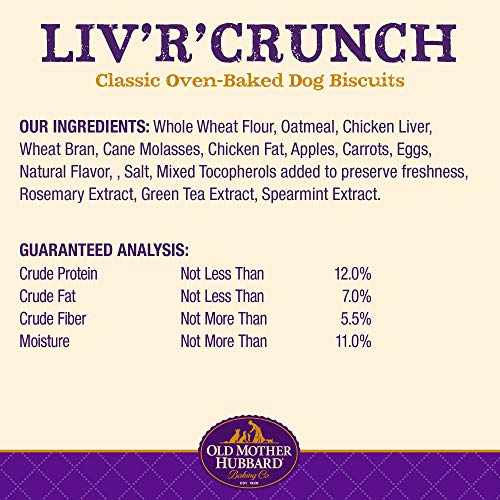 Old Mother Hubbard Classic Crunchy Natural Dog Treats, Liv'R'Crunch Mini Biscuits, 20-Pound Box