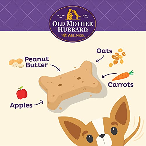 Old Mother Hubbard by Wellness Classic P-Nuttier Natural Dog Treats, Crunchy Oven-Baked Biscuits, Ideal for Training, Mini Size, 20 Pound Box