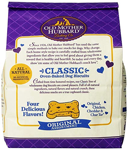 Old Mother Hubbard by Wellness Classic Original Mix Natural Dog Treats, Crunchy Oven-Baked Biscuits, Ideal for Training, Mini Size, 3.8 pound bag