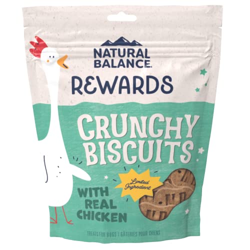 Natural Balance Limited Ingredient Rewards Crunchy Biscuits, Grain-Free Dog Treats for Adult Dogs of All Breeds, Chicken & Sweet Potato Recipe, 14 Ounce (Pack of 1)