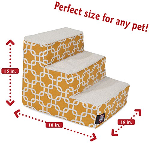 3 Step Portable Pet Stairs By Majestic Pet Products Yellow Links Steps for Cats and Dogs