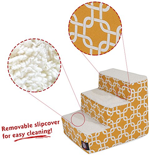3 Step Portable Pet Stairs By Majestic Pet Products Yellow Links Steps for Cats and Dogs