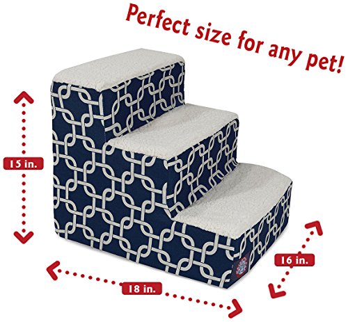 3 Step Portable Pet Stairs By Majestic Pet Products Navy Blue Links Steps for Cats and Dogs
