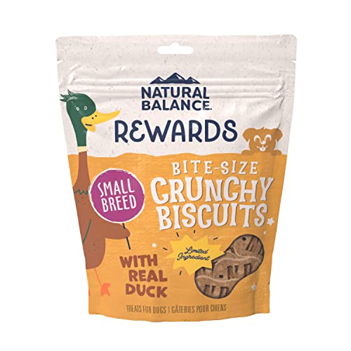 Natural Balance Limited Ingredient Rewards Crunchy Biscuits, Grain-Free Dog Treats for Adult Dogs of All Breeds, Potato & Duck Recipe, 8 Ounce (Pack of 1)