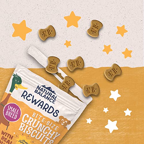 Natural Balance Limited Ingredient Rewards Crunchy Biscuits, Grain-Free Dog Treats for Adult Dogs of All Breeds, Potato & Duck Recipe, 8 Ounce (Pack of 1)