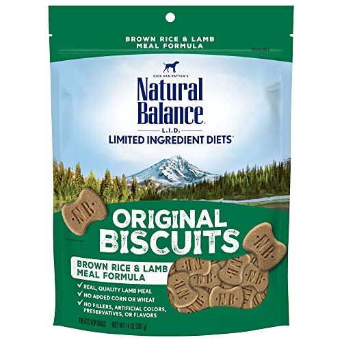 Natural Balance Limited Ingredient Original Biscuits | Brown Rice & Lamb Dog Treats for Adult Dogs of All Breeds | 14-oz. Pouch
