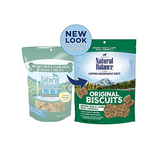 Natural Balance Limited Ingredient Original Biscuits | Brown Rice & Lamb Dog Treats for Adult Dogs of All Breeds | 14-oz. Pouch