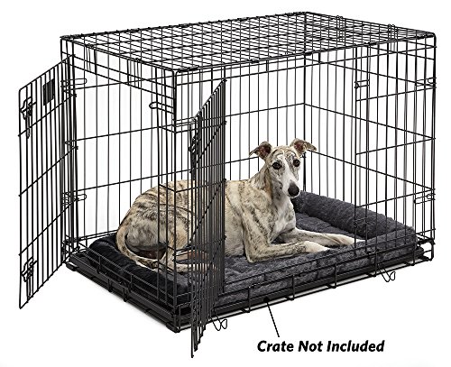 MidWest Bolster Pet Bed for Dogs & Cats 36L-Inch Gray Dog or Cat w/ Comfortable | Ideal Medium / Large Breeds Fits a 36-Inch Crate Easy Maintenance Machine Wash Dry 1-Year Warranty