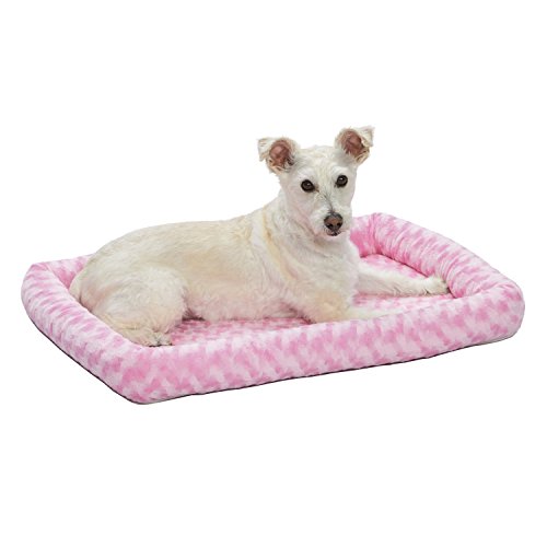 MidWest Homes for Pets Bolster Pet Bed for Dogs & Cats 30L- Inch Pink Dog Bed or Cat Bed w/ Comfortable Bolster | Ideal for Medium Dog Breeds & Fits a 30-Inch Dog Crate