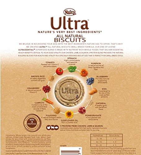 DISCONTINUED: ULTRA All Natural Biscuits Superfood Blend Small Breed Formula Dog Treats 16 Ounces