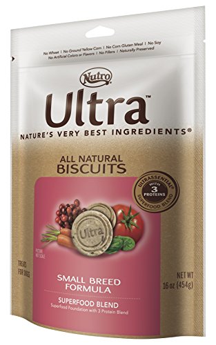 DISCONTINUED: ULTRA All Natural Biscuits Superfood Blend Small Breed Formula Dog Treats 16 Ounces