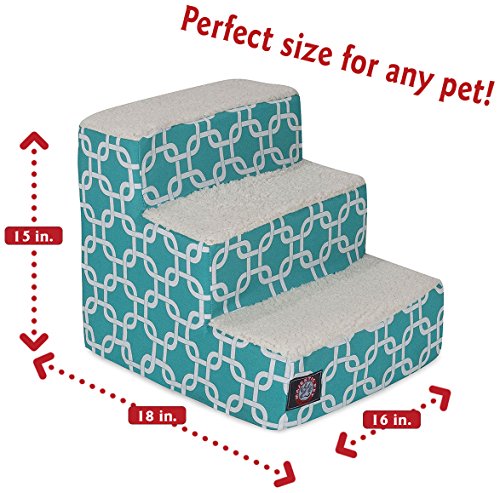 3 Step Portable Pet Stairs By Majestic Pet Products Teal Links Steps for Cats and Dogs Blue Turquoise