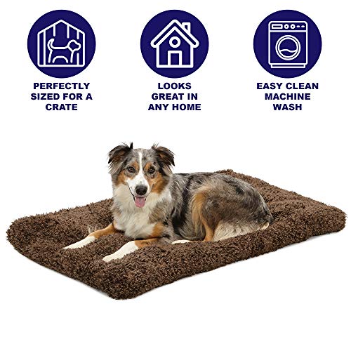MidWest Homes for Pets Deluxe Dog Beds | Super Plush Dog & Cat Beds Ideal for Dog Crates | Machine Wash & Dryer Friendly, 1-Year Warranty, 42-Inch, Cocoa